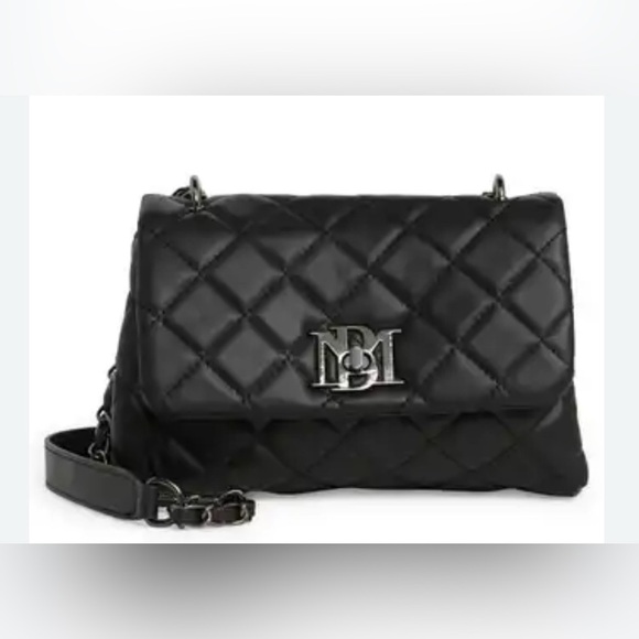 BADGLEY MISCHKS Black Quilted Chain Bag - Picture 1 of 12